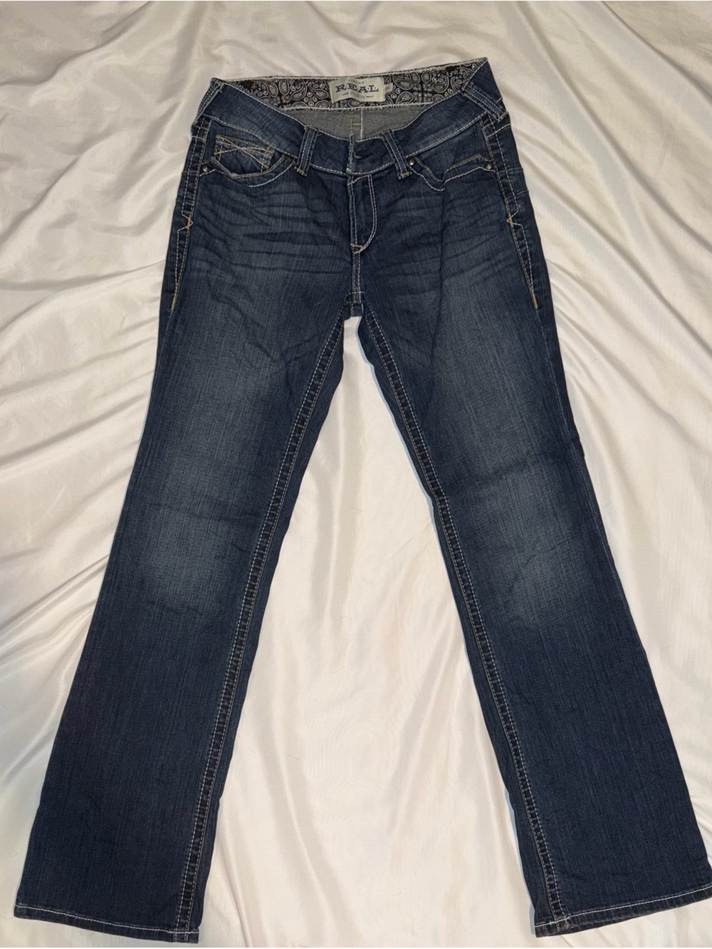 Ariat Women's Boot Cut Jeans in Dark Blue Denim